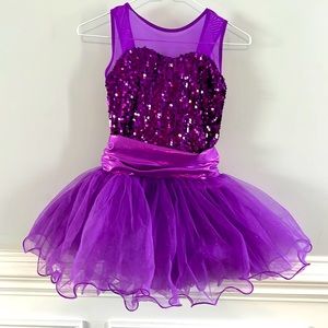Weissman purple tap costume with shorts and shirt tutu